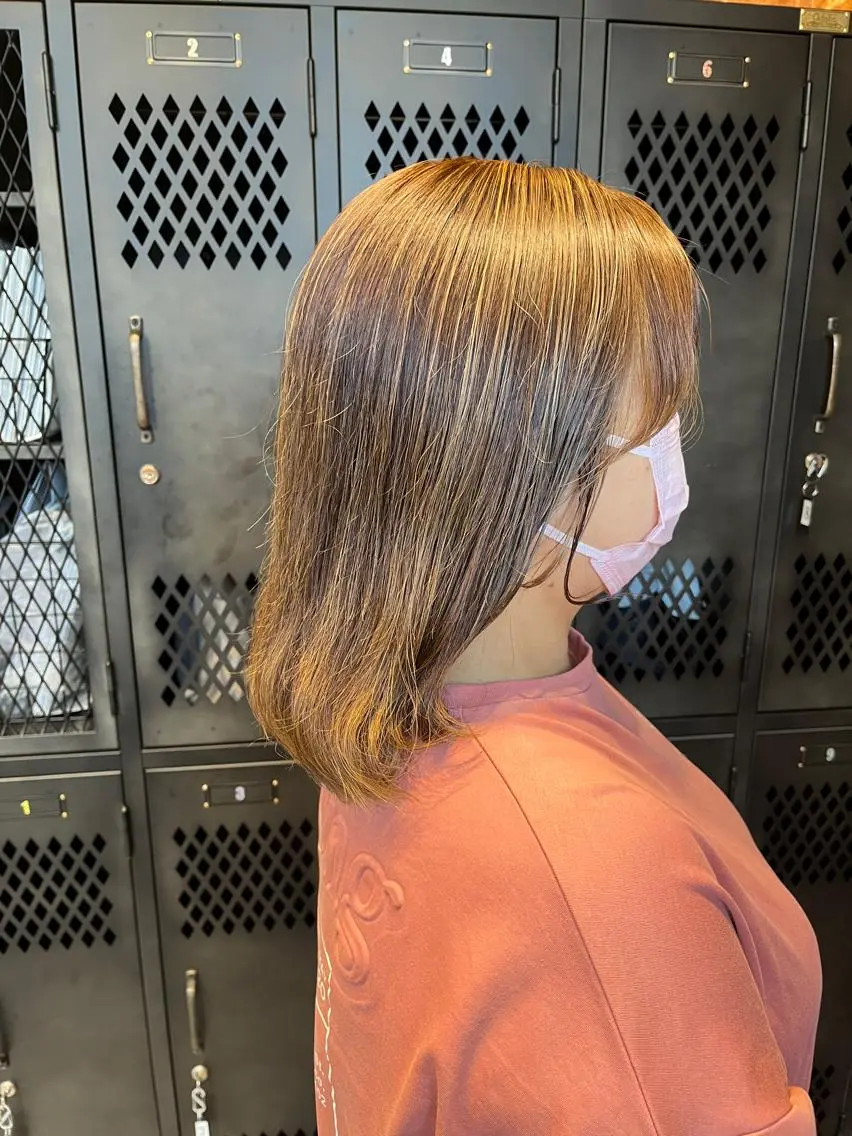 ミディアム カラー パーマ ヘアアレンジ メンズ キッズ ネイル マツエク・マツパ アイブロウ 久木原 ゆりのヘアスタイル