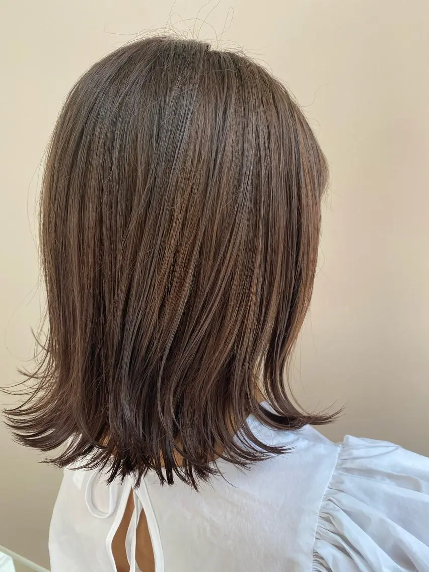 カラー ブラウンカラー イルミナカラー オレンジ オレンジブラウン 小顔レイヤー/ ベージュ🤍Rieのヘアスタイル