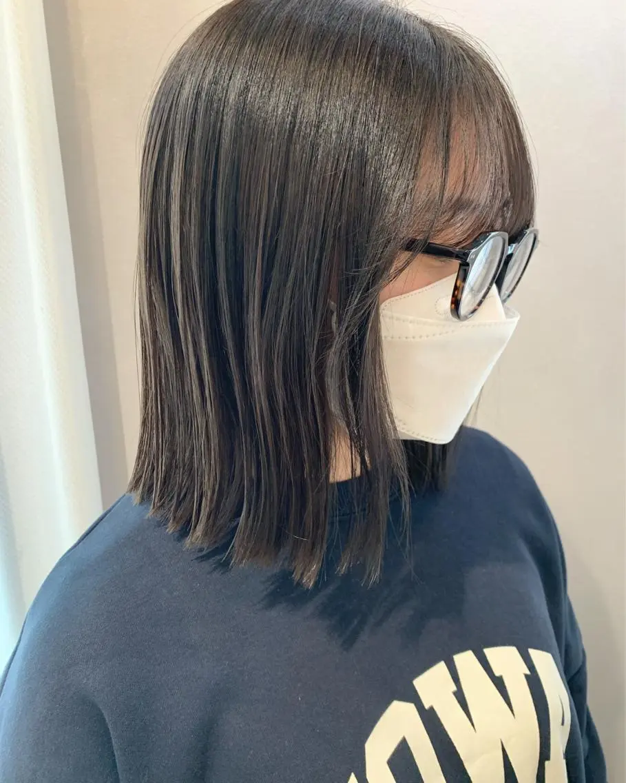 ミディアム カラー 透明感カラー グレージュ hubhair レイヤー/透明感のヘアスタイル