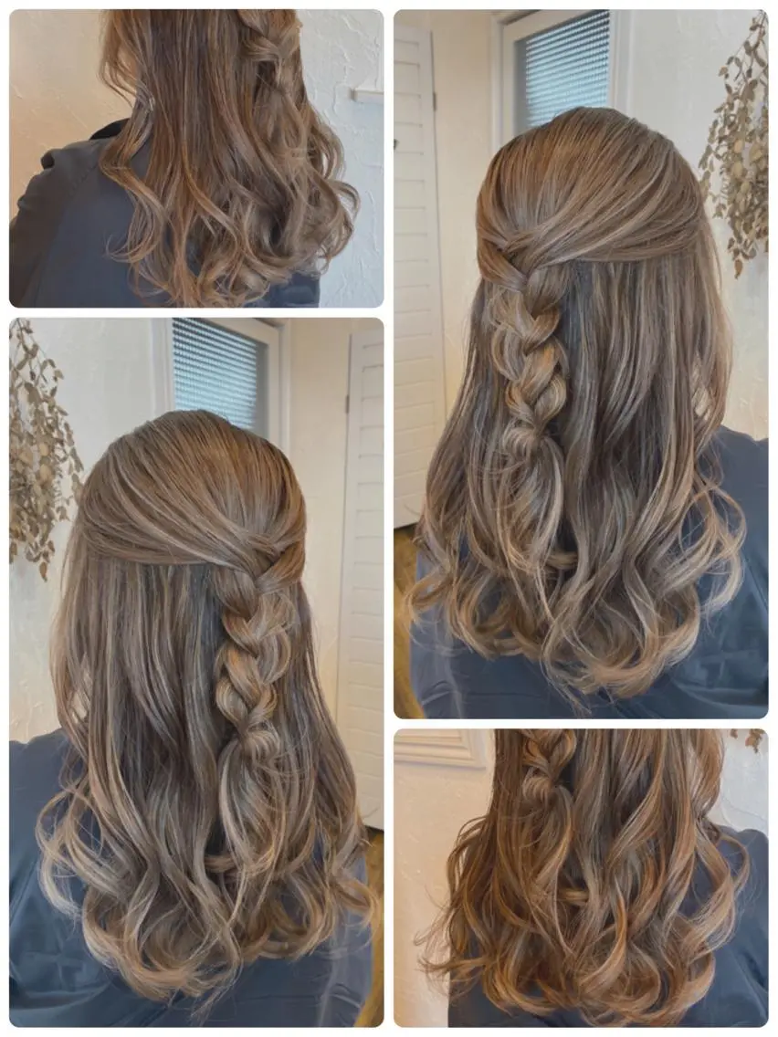 セミロング カラー パーマ ヘアアレンジ ネイル マツエク・マツパ ベージュカラー ハイライトカラー ナチュラル ハイライト 豊橋美容院 ソンリエのヘアスタイル