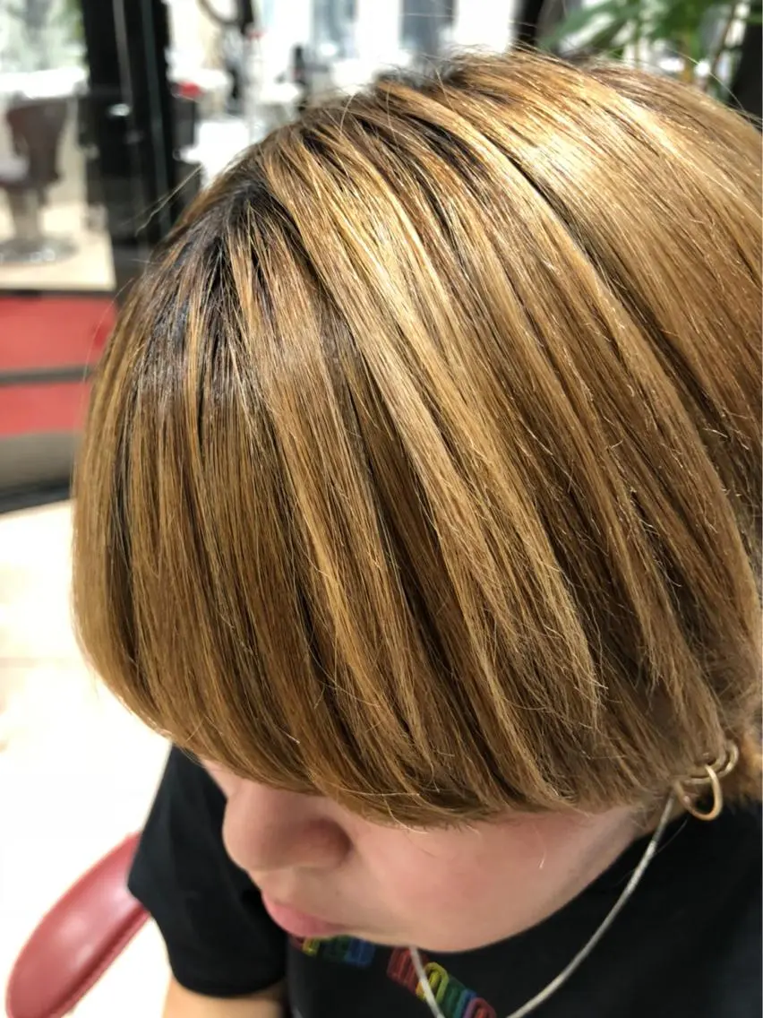 ショート カラー ヘアアレンジ ハイライトカラー ハイライト Earth岩槻店 YAGIのヘアスタイル