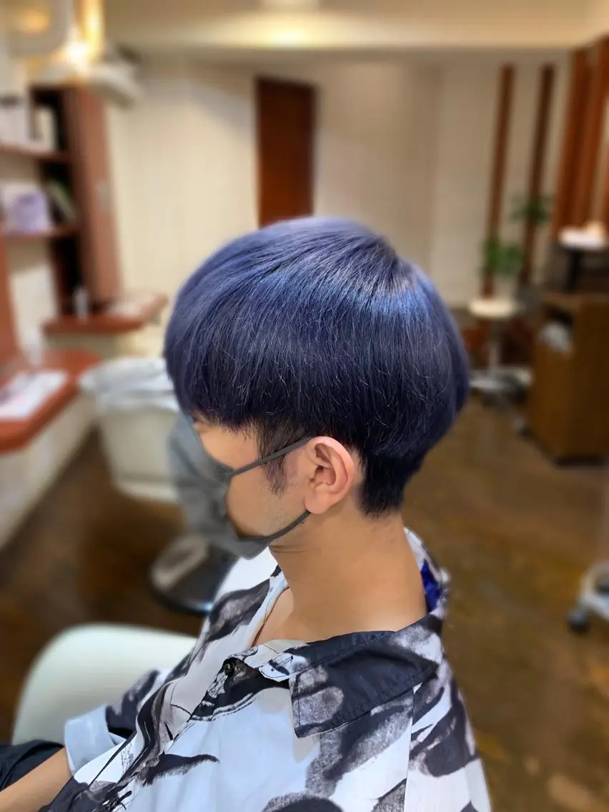 ショート カラー メンズ ネイビーカラー 髪質改善・美髪矯正 福村佳祐のヘアスタイル