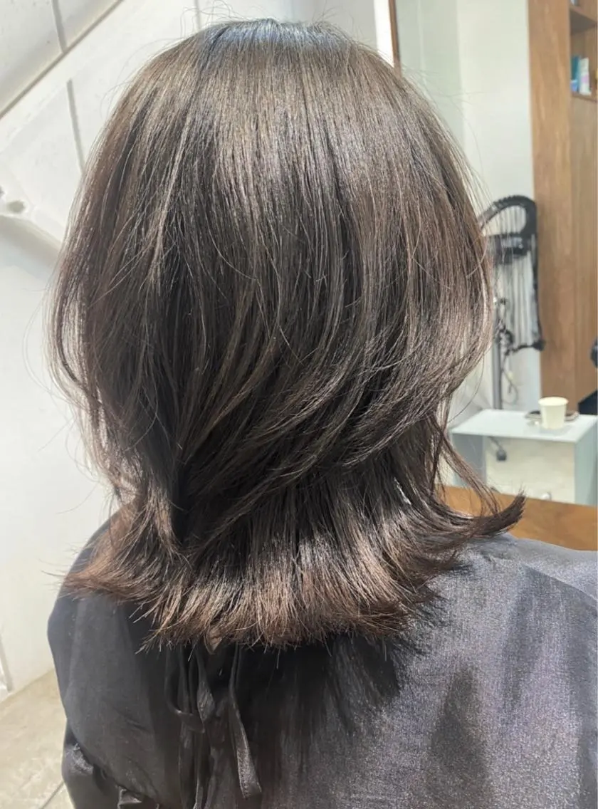 ミディアム 似合わせレイヤー 阿波座/ふじむらのヘアスタイル