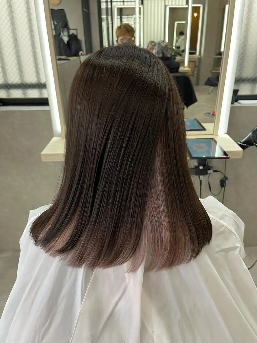 ミディアム カラー カット ヘアカラー トリートメント 一ノ瀬 暁のヘアスタイル