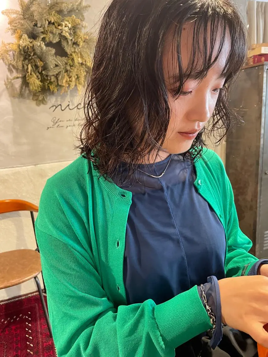 セミロング セミロングパーマ カット パーマ トリートメント ayane⭐️ボブ・ ショート・パーマのヘアスタイル