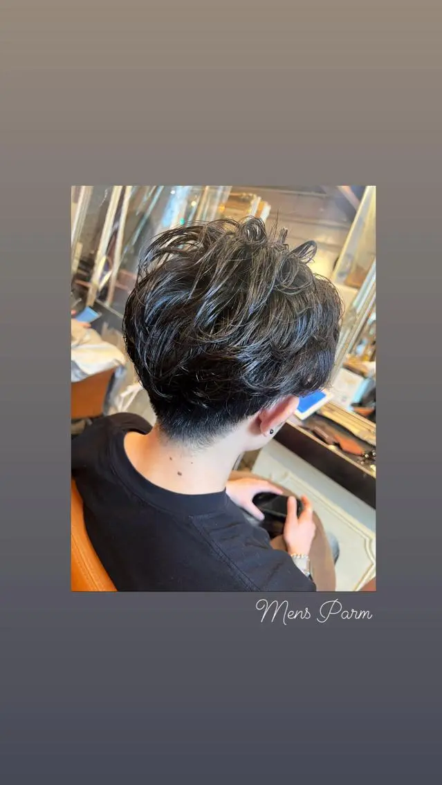 ショート パーマ メンズ メンズパーマ カット ヘッドスパ ハイライト/インナー /ブリーチ/レイヤーのヘアスタイル