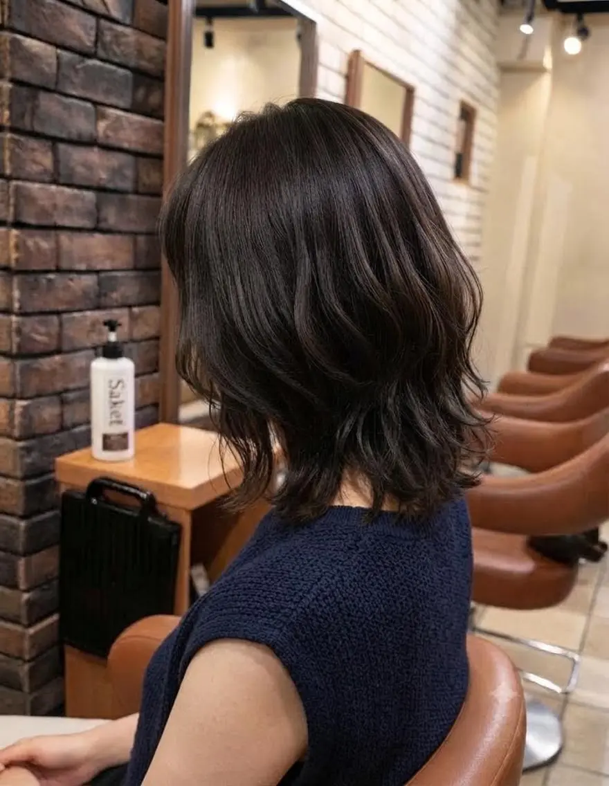 ミディアム カラー レイヤーカット カット ヘアカラー トリートメント ヘッドスパ flencia 丸 和博|カットのヘアスタイル