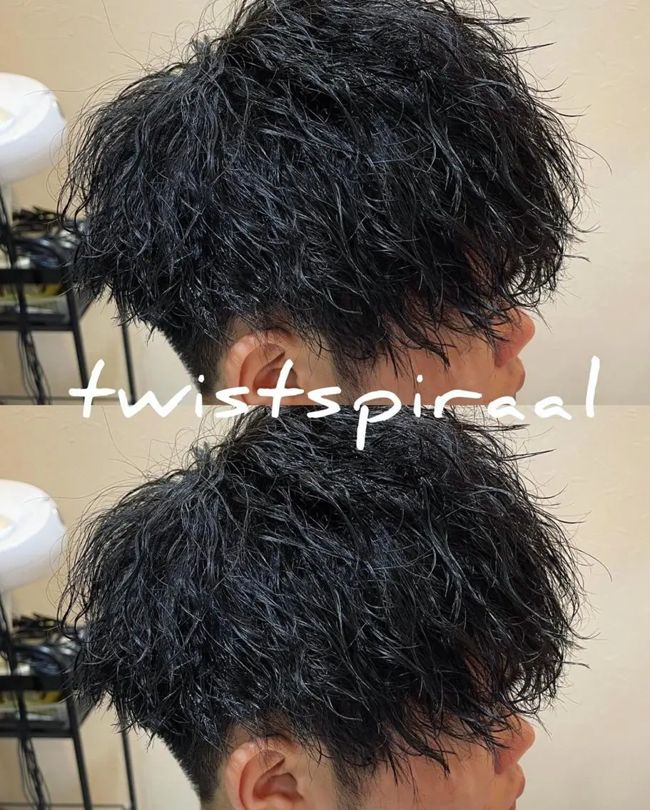 メンズ アップバング メンズブリーチ マッシュ メンズパーマ 仙台/メンズ/ フェザー/リョウのヘアスタイル