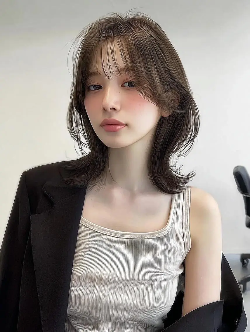 ミディアム カット ヘアカラー 肥後 有紗のヘアスタイル