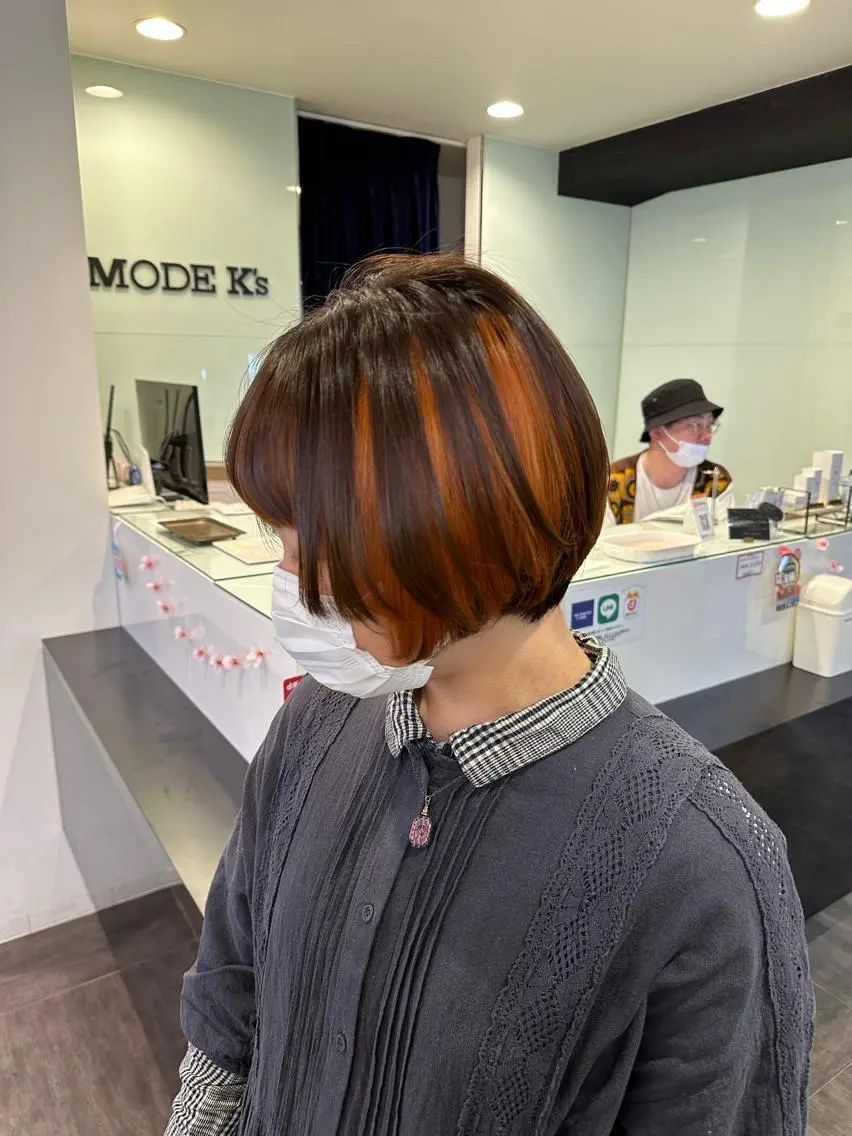 ミディアム ヘアカラー レイヤー/艶カラー ROKUのヘアスタイル