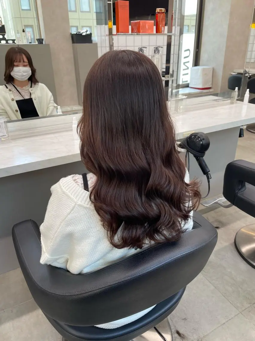 ミディアム カラー パーマ ヘアアレンジ メンズ キッズ ネイル マツエク・マツパ アイブロウ 🦋縮毛/韓国レイヤ ー/透明感カラー🦋のヘアスタイル
