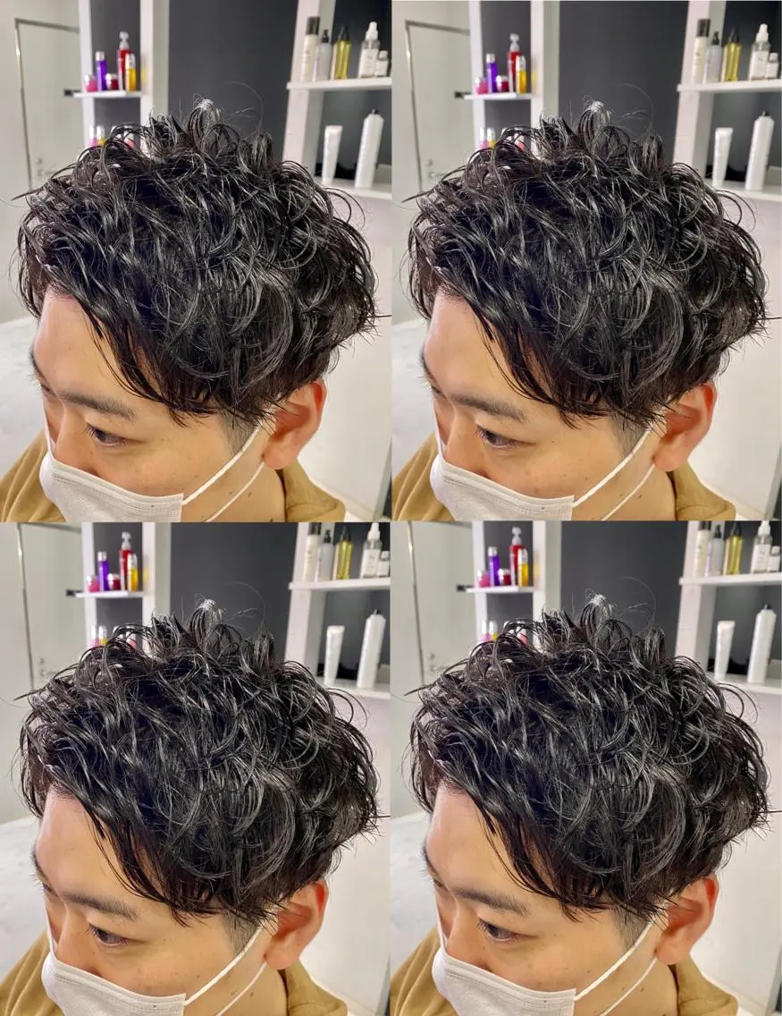 ショート カラー パーマ ヘアアレンジ メンズ カット パーマ トリートメント 🔥メンズパーマ 特化 渡辺一翔のヘアスタイル