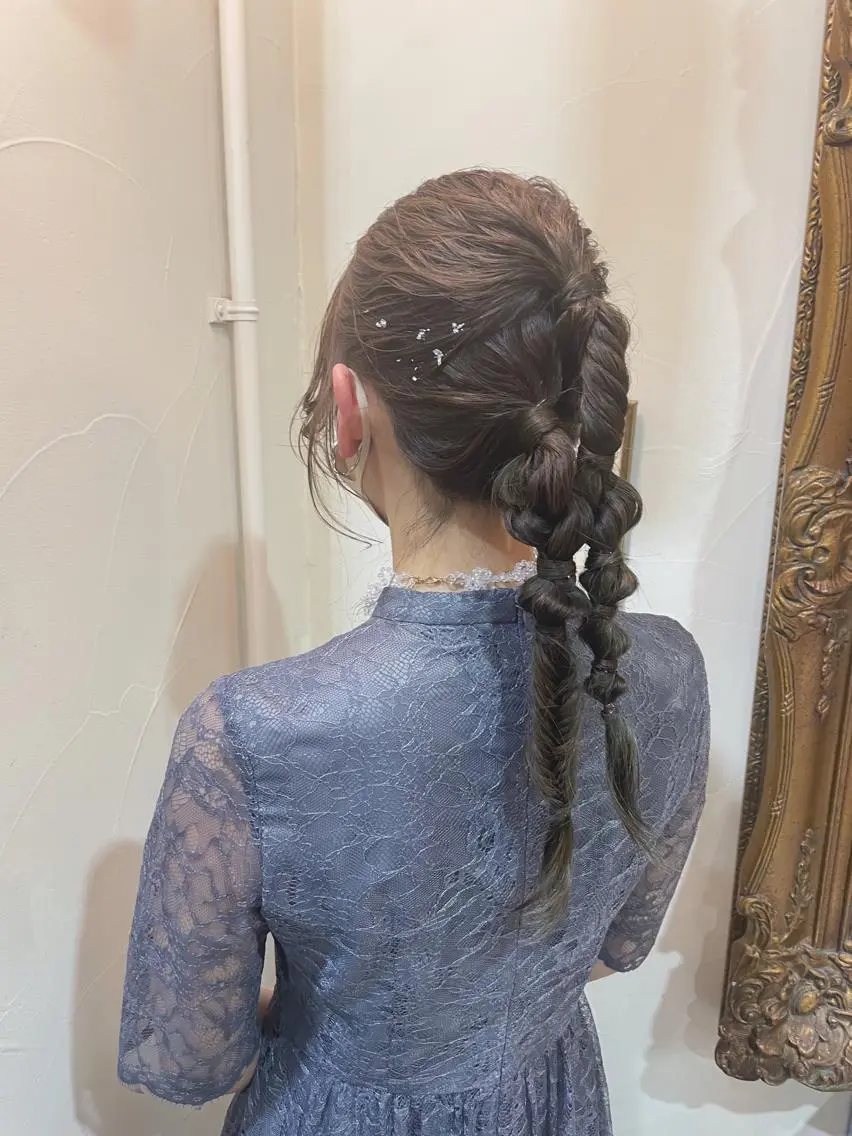 ロング カラー パーマ ヘアアレンジ ロング 外山 なつ美のネイルデザイン