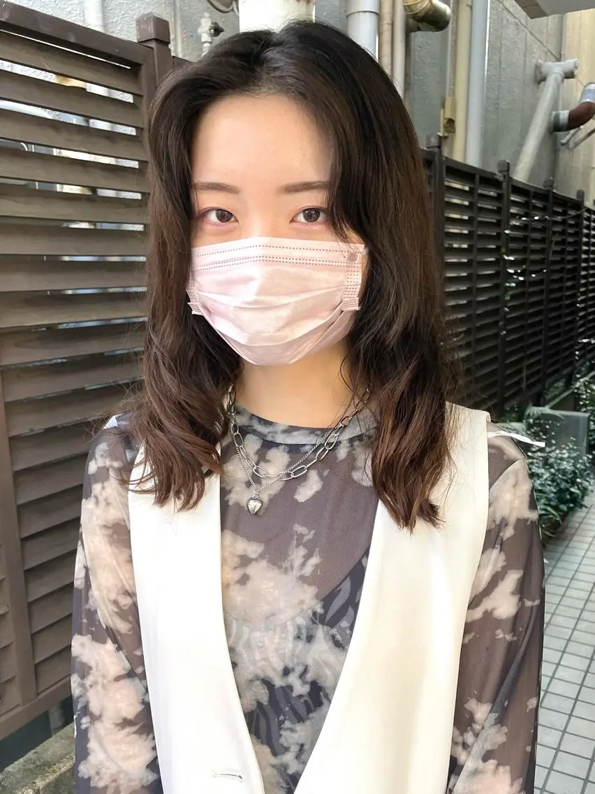 ミディアム パーマ 髪質改善 縮毛矯正/ レイヤー/銀座/本木のヘアスタイル