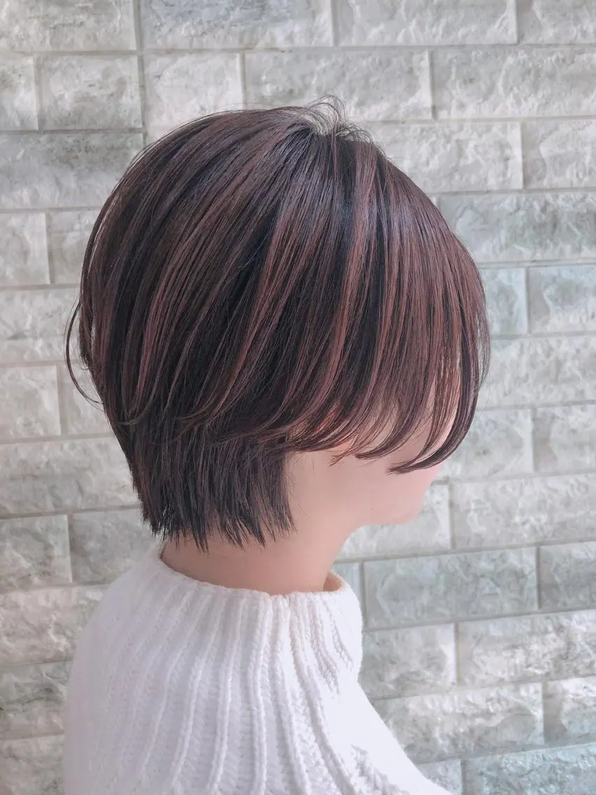 ショート カラー ブラウンカラー カシス ラベンダーカラー ラベンダーピンク ピンクカラー カット ヘアカラー トリートメント 艶髪 ♡Tomiyaのヘアスタイル
