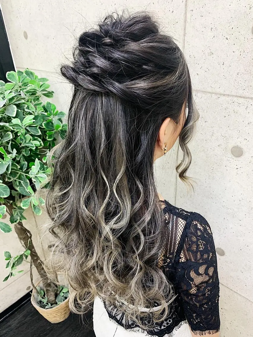 ロング デート 卒業式のヘアスタイル 京都最安価エクステ muuka🦋のヘアスタイル