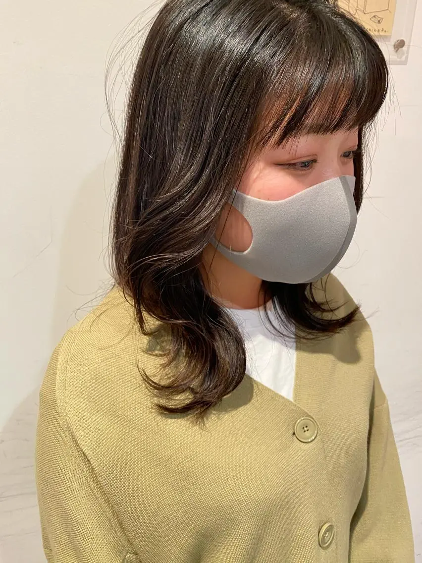 ミディアム くびれヘア くびれレイヤー レイヤーカット わかばやし ゆうこのヘアスタイル