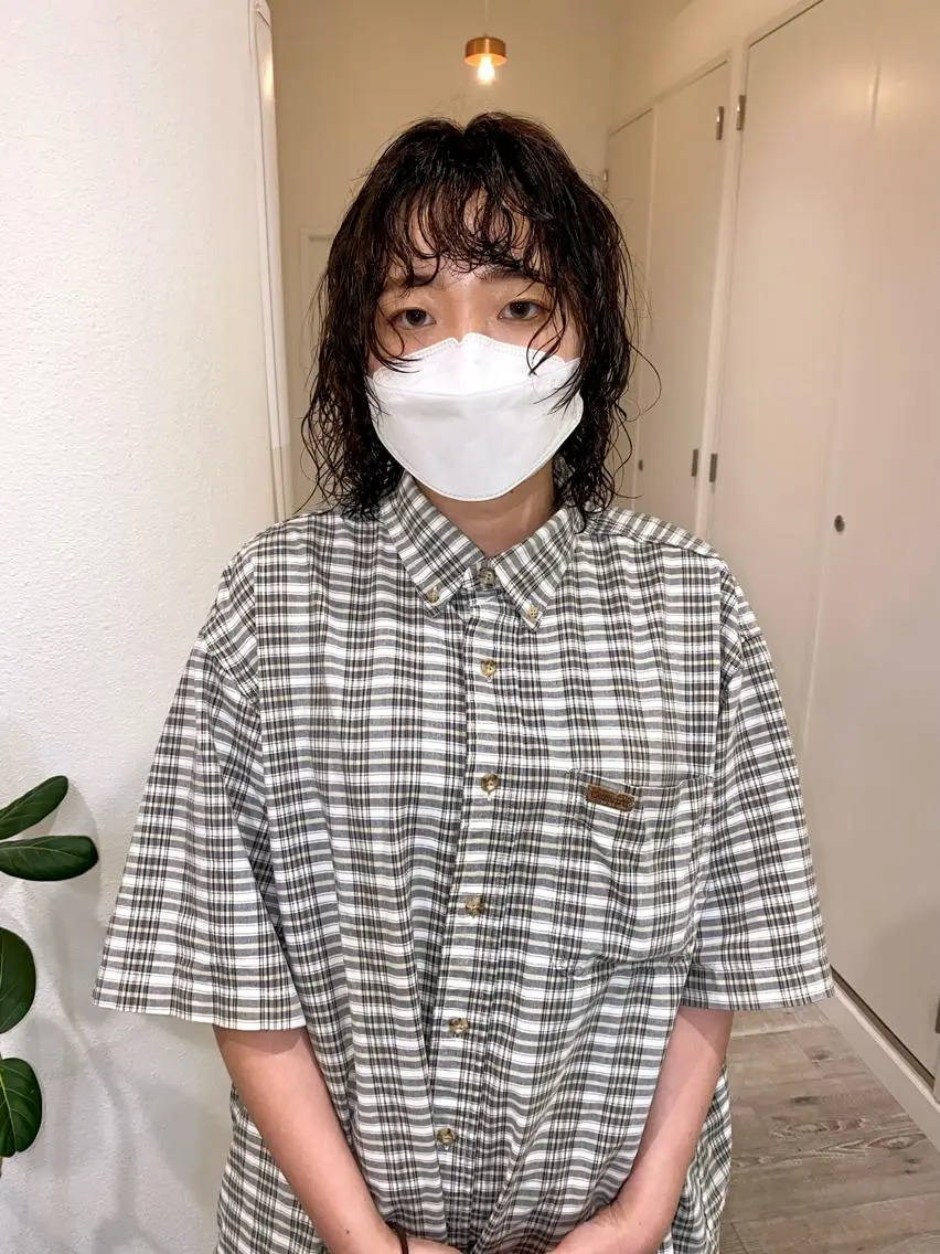 ミディアム パーマ ミディアムパーマ トリートメント ショート& パーマ　坂本のヘアスタイル