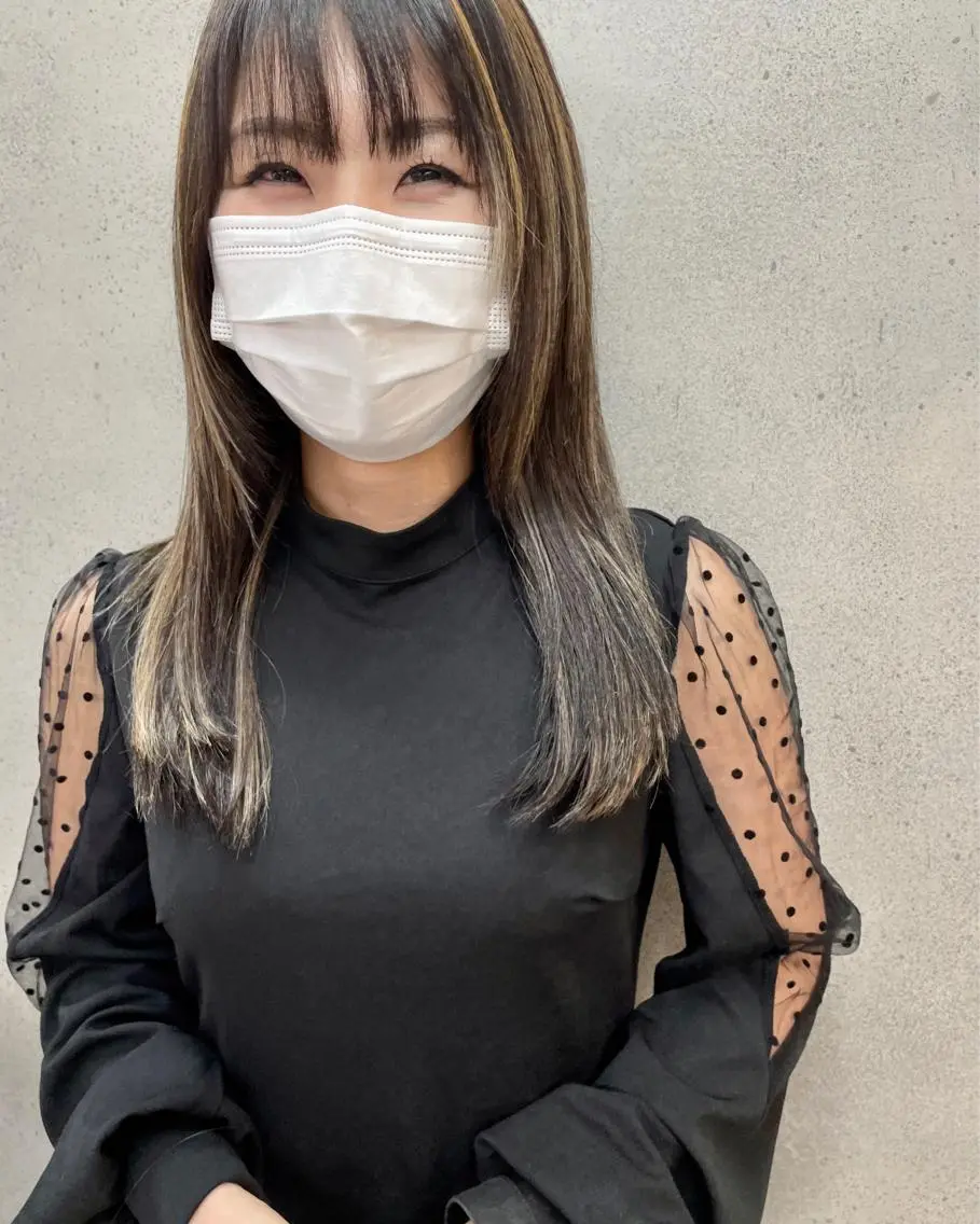 ロング カラー レイヤーカット パーマウルフショート 濱田匠のヘアスタイル