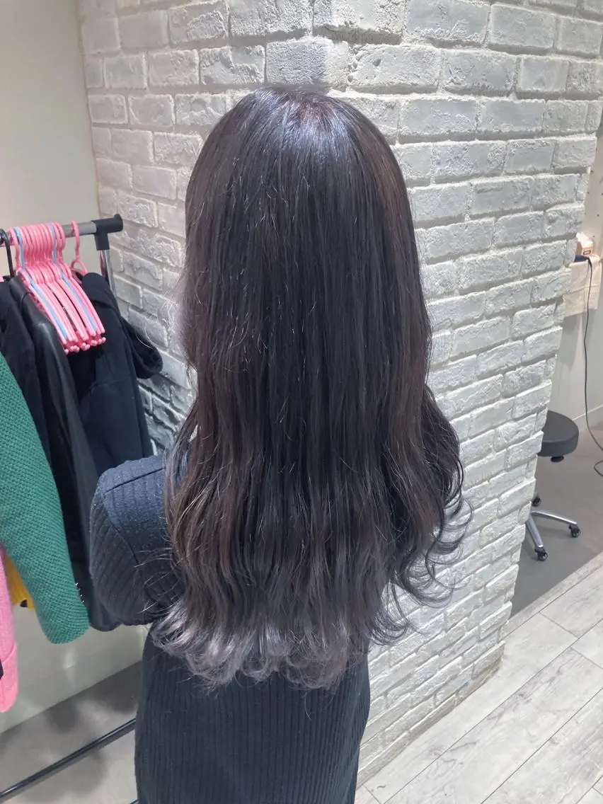 ロング カラー ヘアアレンジ 曲がる縮毛矯正 LIBER 　岩名のヘアスタイル