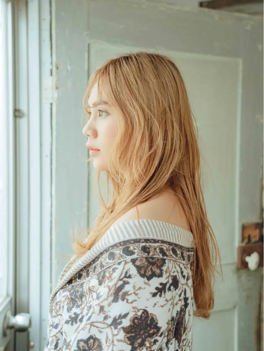 ロング カラー ヘアアレンジ ベージュカラー ハイトーンカラー ミルクティーベージュ カット ヘアカラー トリートメント 北九州美容室 🕊️わかな✂︎のヘアスタイル