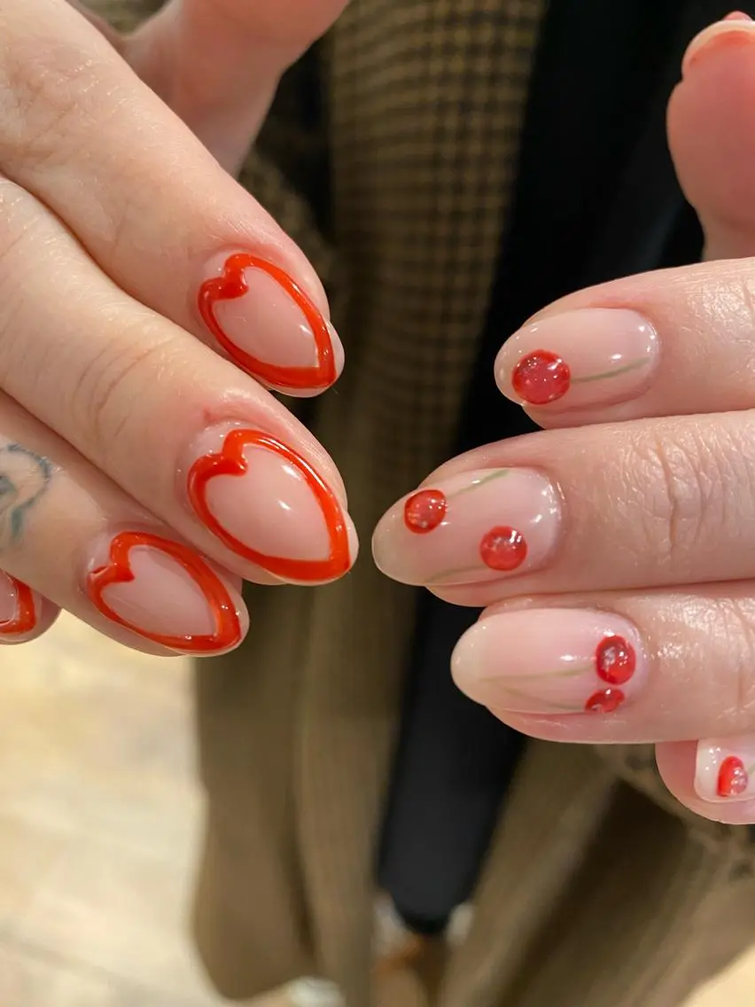 ネイル ぷっくりネイル バレンタイン ハンドネイル 表参道colore店 REICAのネイルデザイン