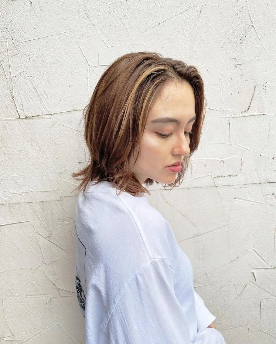 ミディアム カラー ヘアアレンジ ミストバング フェイスフレーミング ✨前田 優・2拠点✨ ✨恵比寿・札幌店✨のヘアスタイル