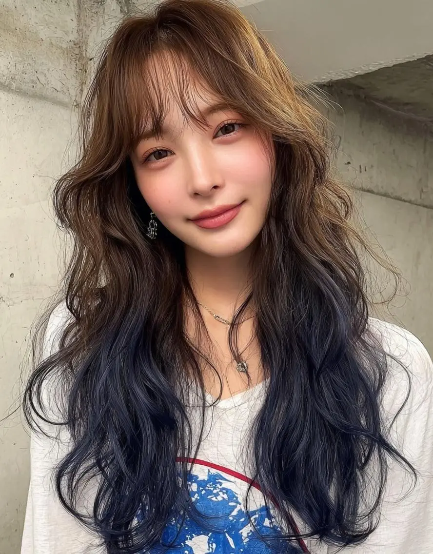 ロング カラー デザインカラー✨ 透明感カラー菊地真保のヘアスタイル