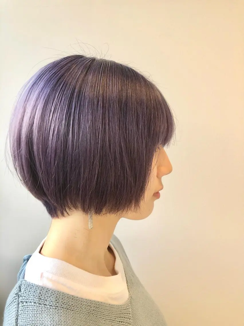 ショート カラー パープルカラー ハイトーン×レイヤー ／遠藤将太のヘアスタイル