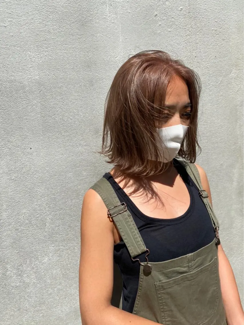 ミディアム カラー ヘアカラー トリートメント ヘアセット 似合わせベージュ 🍯ayumi🍯のヘアスタイル