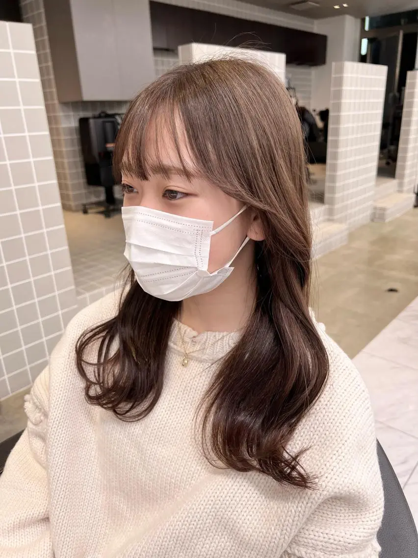 ロング カラー パーマ ヘアアレンジ メンズ キッズ ネイル マツエク・マツパ アイブロウ 上品＆韓国風 🥀海心🥀のヘアスタイル