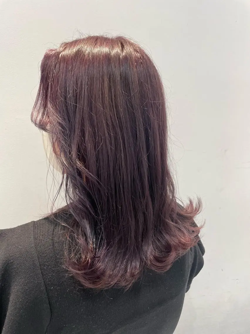 ミディアム カラー ブリーチ バイオレットカラー ヘアカラー トリートメント 🦖鶴岡 香純🦖のヘアスタイル