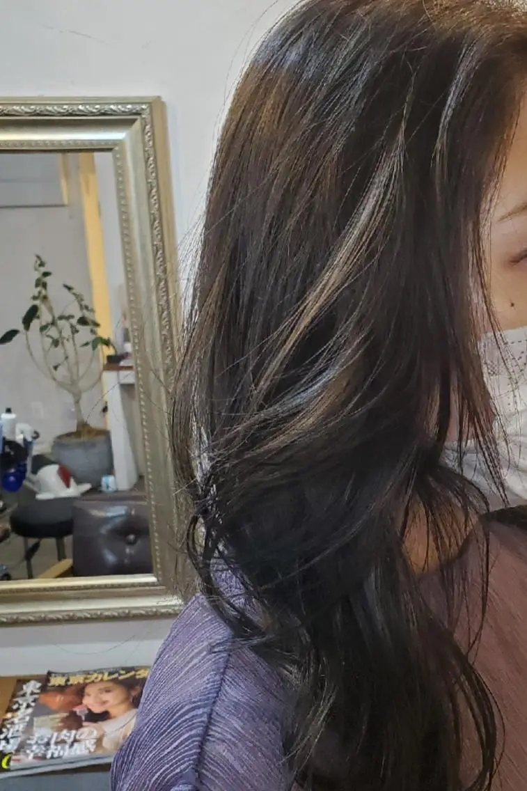 セミロング カラー 切りっぱなしボブ ショートボブ セミロングパーマ バレイヤージュ ベージュカラー カット ヘアカラー トリートメント 韓国レイヤー柔らかい 地毛風縮毛矯正/マツのヘアスタイル