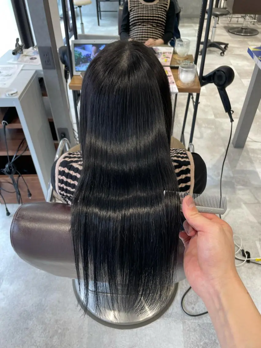 ロング カット ヘアカラー 縮毛矯正 トリートメント 髪質改善縮毛矯正 ◽️河野泰貴のヘアスタイル