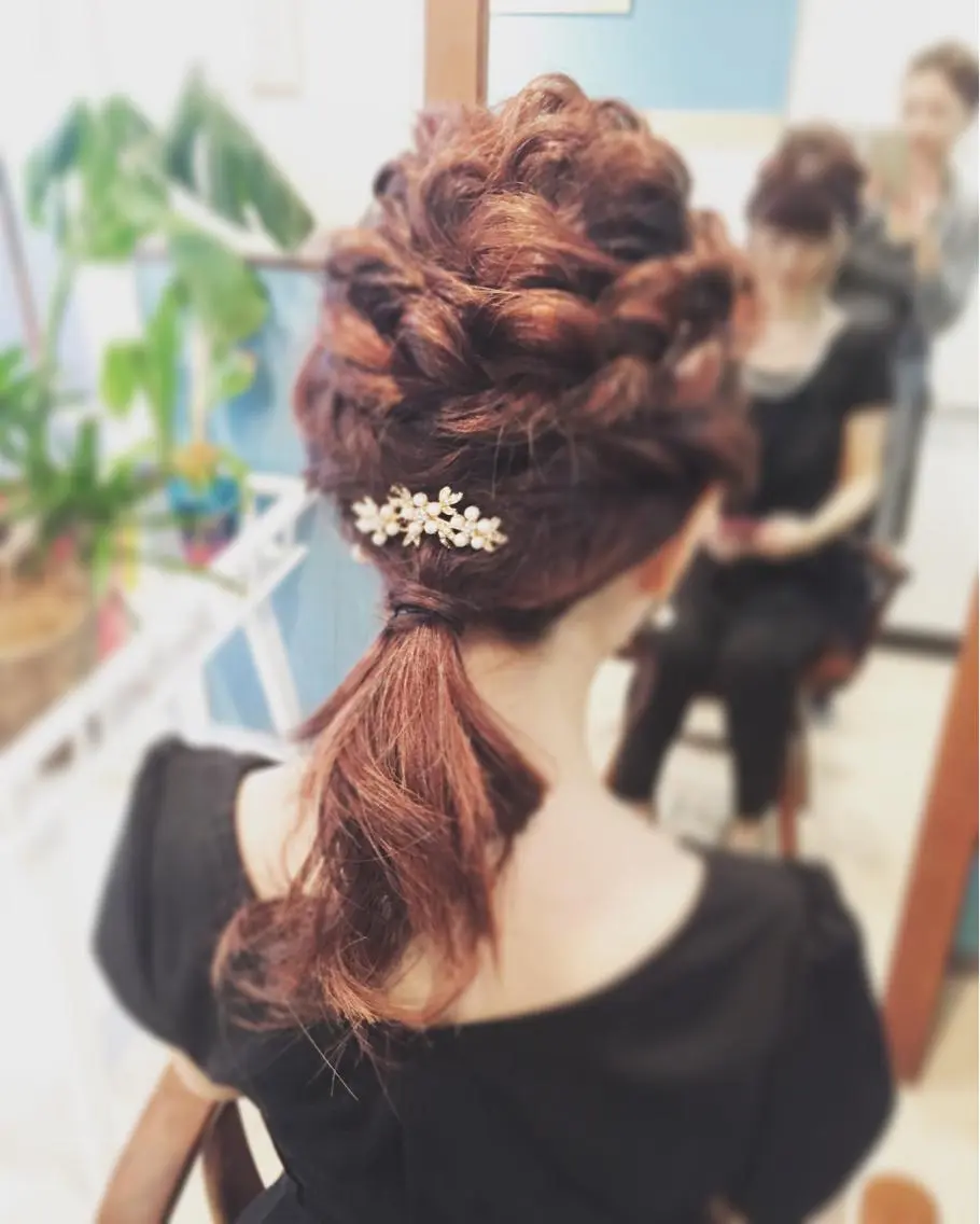 ショート ミディアム セミロング ロング ヘアアレンジ 早朝✨ヘアセット 着付け/清水玲歌のヘアスタイル