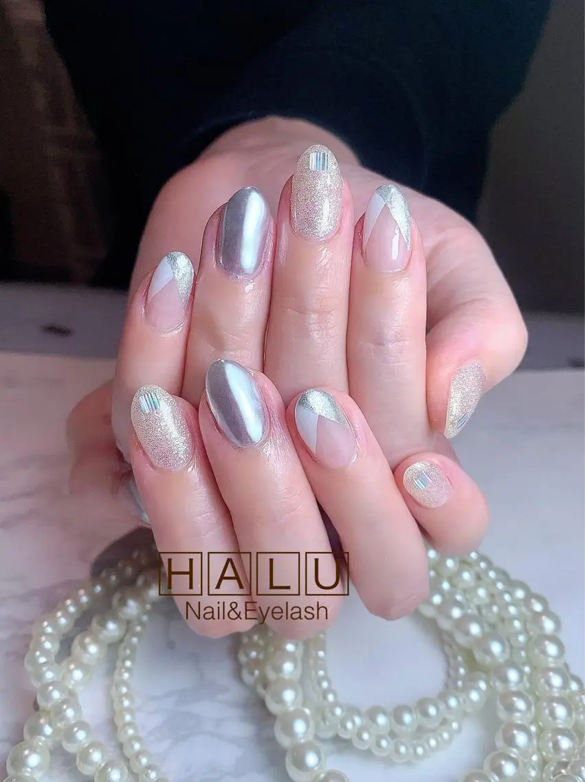 ネイル シルバー HALU ハルのネイルデザイン