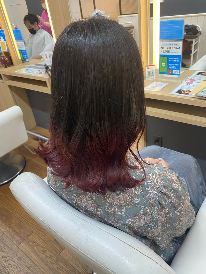 ミディアム カラー ヘアアレンジ グラデーションカラー ヘアカラー トリートメント 韓国ヘア sasugaのヘアスタイル