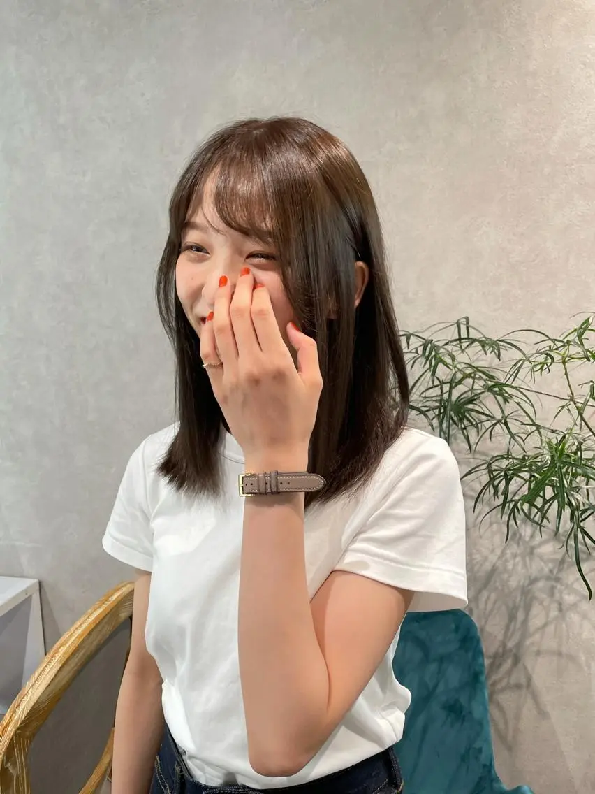 セミロング カラー ブラウンカラー 透明感カラー ココアブラウン ヘアカラー ナチュラル透明感🌱 小山美樹子のヘアスタイル