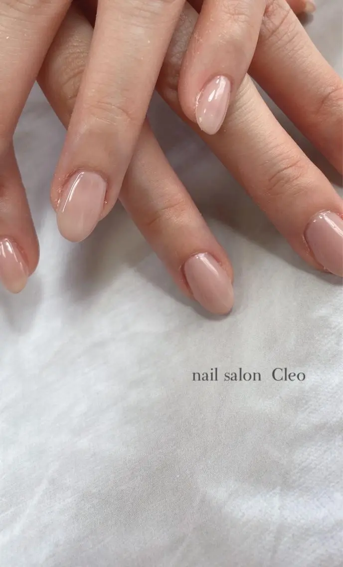 ネイル オフィスネイル ワンカラーネイル ピンク ピンクベージュ Cleo クレオのネイルデザイン