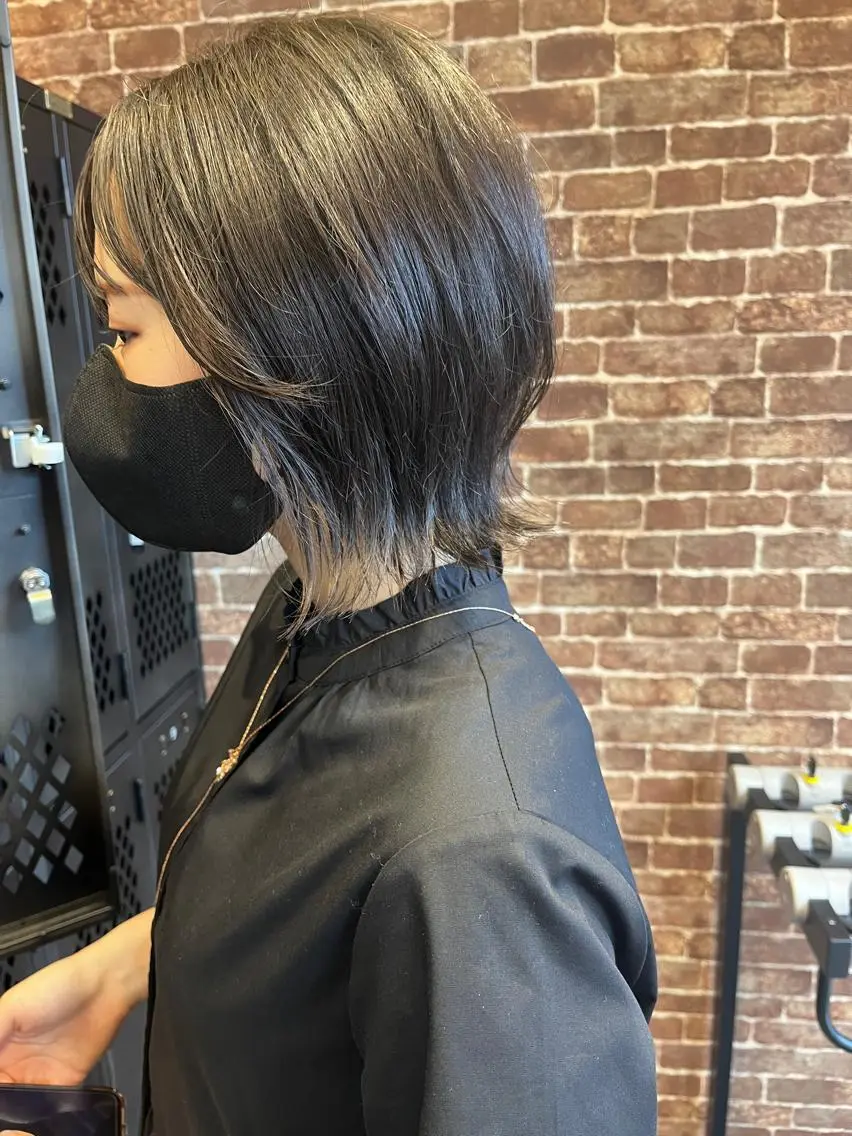 ショート カラー パーマ ヘアアレンジ メンズ キッズ ネイル マツエク・マツパ アイブロウ メンズハイライト メンズパーマ ブラウンカラー ケアカラー 透明感カラー 久木原 ゆりのヘアスタイル