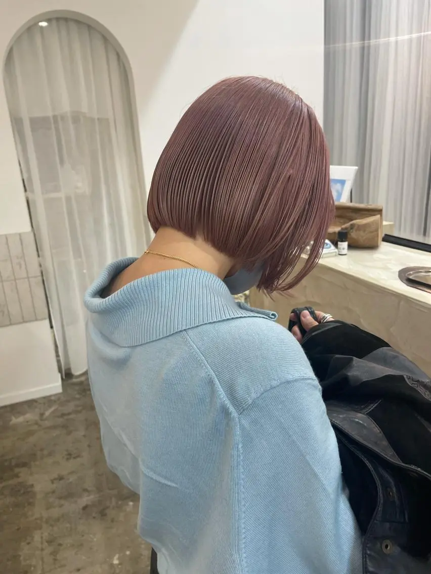 カラー ベージュカラー ピンクカラー Terve.野崎 真里奈のヘアスタイル