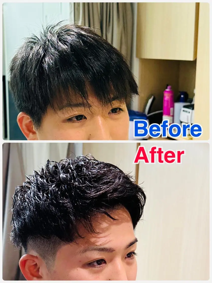 ショート パーマ メンズ カット パーマ 💈神技メンズカット 大沢カズキ✂︎のヘアスタイル
