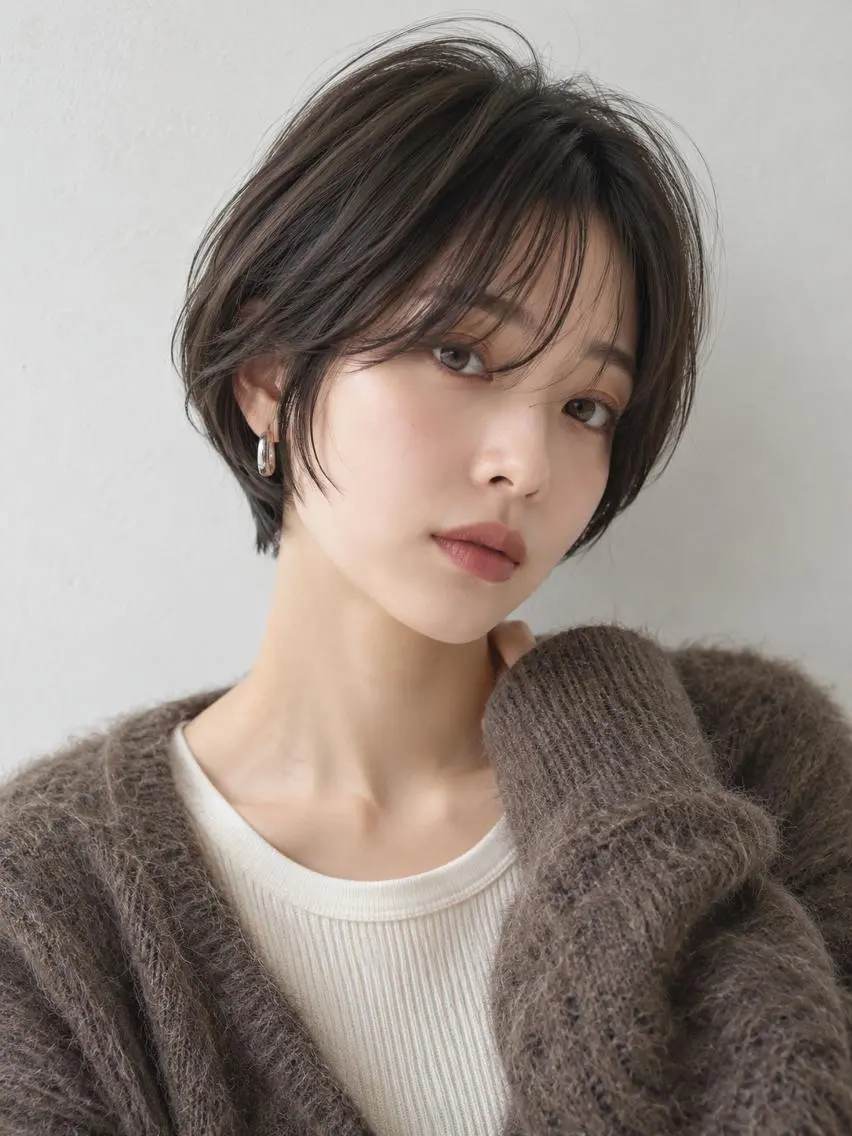 ショート 韓国風カラー くせ毛 髪質改善 韓国風ヘア 縮毛矯正 カット "オトナ髪”/ LAKA TOCCAのヘアスタイル