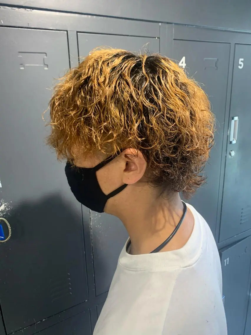 ショート パーマ メンズ カット パーマ 園田 将士のヘアスタイル