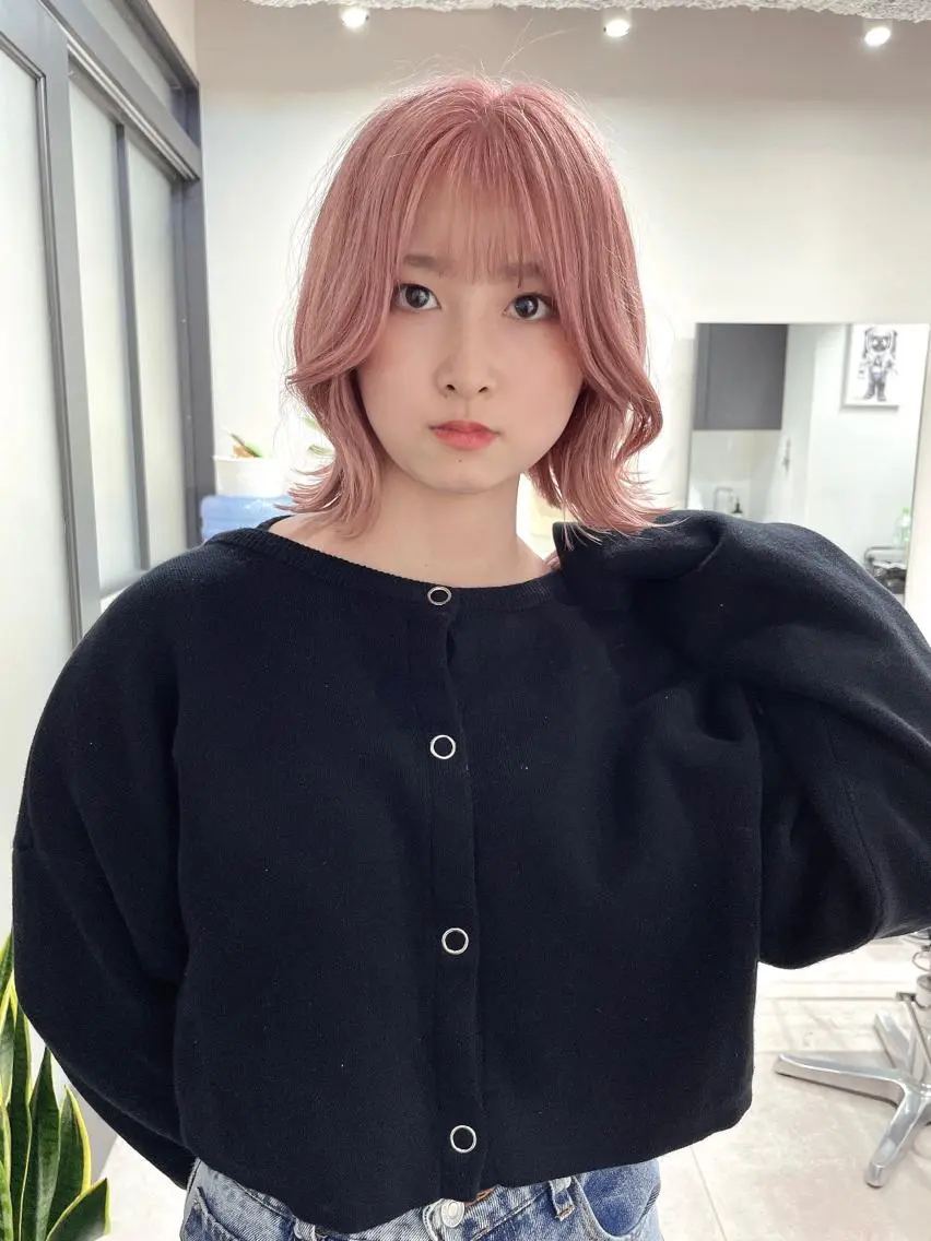 ミディアム ヘアカラー トリートメント 髪質改善will hairdesignのヘアスタイル