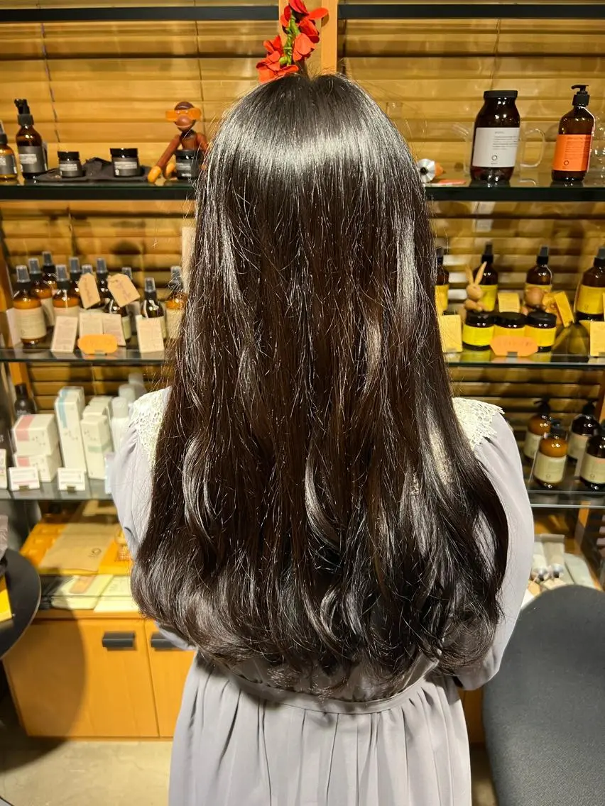 ロング カラー ヘアアレンジ ブラウンカラー 渡部 彩花のヘアスタイル