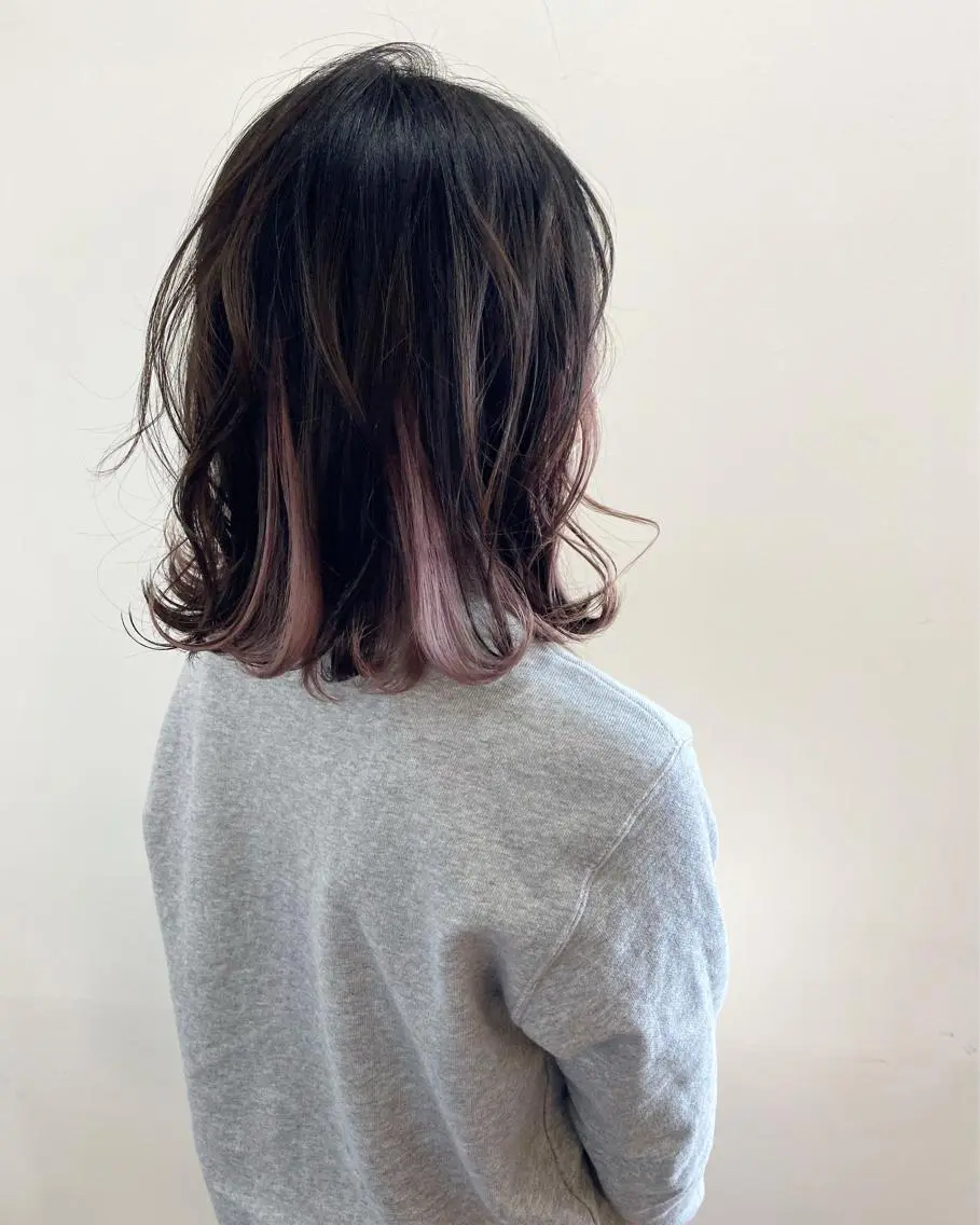 ミディアム カラー アッシュ インナーカラー ラベンダーカラー ラベンダーアッシュ カット ヘアカラー fulam/ WATANABEのヘアスタイル