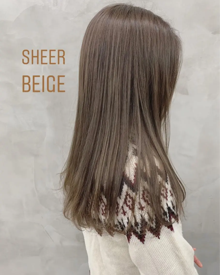 セミロング カラー ベージュカラー 🐝 hachi🐝のヘアスタイル