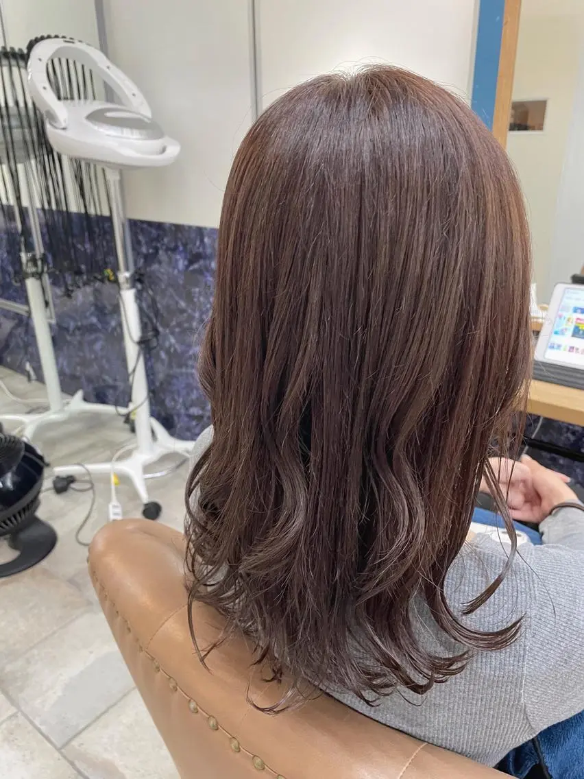 セミロング カラー ヘアアレンジ ヘアカラー トリートメント 🍒透明感カラー/ 艶カラー/さくら🍒のヘアスタイル