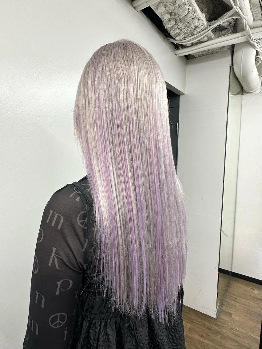 ロング カラー ラベンダーカラー エクステ トリートメント ヘアカラー トリートメント エクステ シシド ユウスケ Aceのヘアスタイル